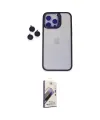ieg™ iPhone 14 Pro Max Kılıf Yankı Asil Serisi - Siyah Bilvis 3D Mat Cam Ekran Koruyucu