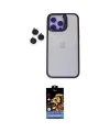 ieg™ iPhone 14 Pro Max Kılıf Yankı Asil Serisi - Siyah Buffer Hayalet Cam Ekran Koruyucu