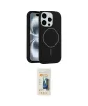 ieg™ iPhone 14 Pro Max Kılıf Yankı Form Serisi - Siyah 6D Mat Seramik Hayalet Nano Ekran Koruyucu