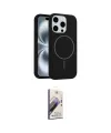 ieg™ iPhone 14 Pro Max Kılıf Yankı Form Serisi - Siyah Bilvis 3D Mat Cam Ekran Koruyucu