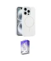 ieg™ iPhone 14 Pro Max Kılıf Yankı Form Serisi - Siyah Bilvis 5in1 3D Magic Cam Ekran Koruyucu