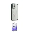 ieg™ iPhone 14 Pro Max Kılıf Yankı Işık Özel Seri - Siyah Bilvis 5in1 5D Magic Hayalet Cam Ekran Koruyucu