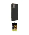 ieg™ iPhone 14 Pro Max Kılıf Yankı Serisi - Siyah Buffer Cam Ekran Koruyucu