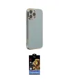 ieg™ iPhone 14 Pro Max Kılıf Yankı Serisi - Siyah Buffer Hayalet Cam Ekran Koruyucu