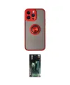 ieg™ iPhone 14 Pro Max Kılıf Yörünge Çizgi - Siyah 360 Mat Full Body Arka Koruyucu