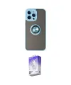ieg™ iPhone 14 Pro Max Kılıf Yörünge Çizgi - Siyah Bilvis 5in1 3D Magic Cam Ekran Koruyucu