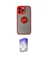 ieg™ iPhone 14 Pro Max Kılıf Yörünge Çizgi - Siyah Bilvis 5in1 3D Magic Cam Ekran Koruyucu