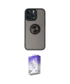 ieg™ iPhone 14 Pro Max Kılıf Yörünge Çizgi - Siyah Bilvis 5in1 3D Magic Cam Ekran Koruyucu