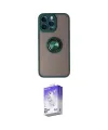 ieg™ iPhone 14 Pro Max Kılıf Yörünge Çizgi - Siyah Bilvis 5in1 3D Magic Cam Ekran Koruyucu