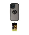 ieg™ iPhone 14 Pro Max Kılıf Yörünge Çizgi - Siyah Buffer Cam Ekran Koruyucu