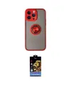 ieg™ iPhone 14 Pro Max Kılıf Yörünge Çizgi - Siyah Buffer Hayalet Cam Ekran Koruyucu