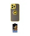 ieg™ iPhone 14 Pro Max Kılıf Yörünge Çizgi - Siyah Buffer Hayalet Cam Ekran Koruyucu