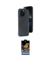 ieg™ iPhone 14 Pro Max Kılıf Yörünge Işık Serisi - Siyah Buffer Hayalet Cam Ekran Koruyucu