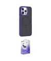 ieg™ iPhone 14 Pro Max Kılıf Yörünge Klasik - Siyah Bilvis 5in1 5D Magic Hayalet Cam Ekran Koruyucu