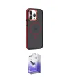 ieg™ iPhone 14 Pro Max Kılıf Yörünge Klasik - Siyah Bilvis 5in1 5D Magic Hayalet Cam Ekran Koruyucu