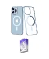 ieg™ iPhone 14 Pro Max Kılıf Yörünge Minimal - Siyah Bilvis 5in1 3D Magic Cam Ekran Koruyucu