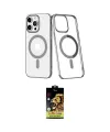 ieg™ iPhone 14 Pro Max Kılıf Yörünge Minimal - Siyah Buffer Cam Ekran Koruyucu