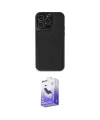 ieg™ iPhone 14 Pro Max Kılıf Zirve Işık Serisi - Siyah Bilvis 5in1 5D Magic Hayalet Cam Ekran Koruyucu