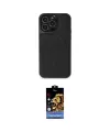 ieg™ iPhone 14 Pro Max Kılıf Zirve Işık Serisi - Siyah Buffer Hayalet Cam Ekran Koruyucu