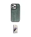 ieg™ iPhone 14 Pro Max Kılıf Zirve Yansıma Serisi - Siyah Bilvis 3D Mat Cam Ekran Koruyucu