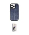 ieg™ iPhone 14 Pro Max Kılıf Zirve Yansıma Serisi - Siyah Bilvis 3D Mat Cam Ekran Koruyucu
