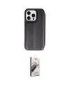 ieg™ iPhone 14 Pro Max Kılıf Zirve Yansıma Serisi - Siyah Bilvis 3D Mat Cam Ekran Koruyucu