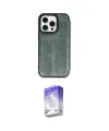 ieg™ iPhone 14 Pro Max Kılıf Zirve Yansıma Serisi - Siyah Bilvis 5in1 3D Magic Cam Ekran Koruyucu