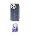 ieg™ iPhone 14 Pro Max Kılıf Zirve Yansıma Serisi - Siyah Bilvis 5in1 5D Magic Hayalet Cam Ekran Koruyucu