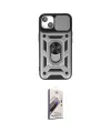 ieg™ iPhone 15 Kılıf Ahenk Klasik - Siyah Bilvis 3D Mat Cam Ekran Koruyucu
