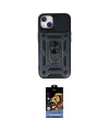 ieg™ iPhone 15 Kılıf Ahenk Klasik - Siyah Buffer Hayalet Cam Ekran Koruyucu