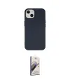 ieg™ iPhone 15 Kılıf Ahenk Serisi - Siyah Bilvis 3D Mat Cam Ekran Koruyucu