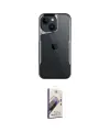 ieg™ iPhone 15 Kılıf Akış Çizgi Koleksiyonu - Siyah Bilvis 3D Mat Cam Ekran Koruyucu