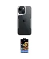 ieg™ iPhone 15 Kılıf Akış Çizgi Koleksiyonu - Siyah Buffer Hayalet Cam Ekran Koruyucu