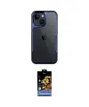 ieg™ iPhone 15 Kılıf Akış Çizgi Koleksiyonu - Siyah Buffer Hayalet Cam Ekran Koruyucu