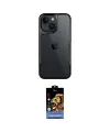ieg™ iPhone 15 Kılıf Akış Çizgi Koleksiyonu - Siyah Buffer Hayalet Cam Ekran Koruyucu