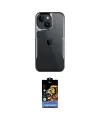 ieg™ iPhone 15 Kılıf Akış Çizgi Koleksiyonu - Siyah Buffer Hayalet Cam Ekran Koruyucu