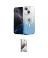 ieg™ iPhone 15 Kılıf Eksen Minimal Özel Seri - Siyah Bilvis 3D Mat Cam Ekran Koruyucu