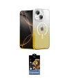 ieg™ iPhone 15 Kılıf Eksen Minimal Özel Seri - Siyah Buffer Hayalet Cam Ekran Koruyucu