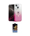 ieg™ iPhone 15 Kılıf Eksen Minimal Özel Seri - Siyah Buffer Hayalet Cam Ekran Koruyucu