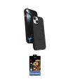ieg™ iPhone 15 Kılıf İz Işık Koleksiyonu - Siyah Buffer Hayalet Cam Ekran Koruyucu