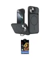 ieg™ iPhone 15 Kılıf İz Modern Prime - Siyah Buffer Hayalet Cam Ekran Koruyucu