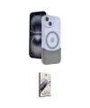 ieg™ iPhone 15 Kılıf Kozmos Form Özel Seri - Siyah Bilvis 3D Mat Cam Ekran Koruyucu