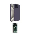 ieg™ iPhone 15 Kılıf Kozmos Yansıma Özel Seri - Şeffaf 360 Full Body Arka Koruyucu