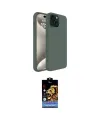 ieg™ iPhone 15 Kılıf Kozmos Yansıma Özel Seri - Siyah Buffer Hayalet Cam Ekran Koruyucu