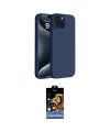 ieg™ iPhone 15 Kılıf Kozmos Yansıma Özel Seri - Siyah Buffer Hayalet Cam Ekran Koruyucu