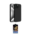 ieg™ iPhone 15 Kılıf Kozmos Yansıma Özel Seri - Siyah Buffer Hayalet Cam Ekran Koruyucu