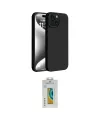 ieg™ iPhone 15 Kılıf Kozmos Yansıma Özel Seri - Siyah Polymer Nano Ekran Koruyucu