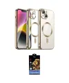 ieg™ iPhone 15 Kılıf Nova Işık Özel Seri - Siyah Buffer Hayalet Cam Ekran Koruyucu
