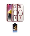 ieg™ iPhone 15 Kılıf Nova Işık Özel Seri - Siyah Buffer Hayalet Cam Ekran Koruyucu