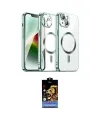 ieg™ iPhone 15 Kılıf Nova Işık Özel Seri - Siyah Buffer Hayalet Cam Ekran Koruyucu